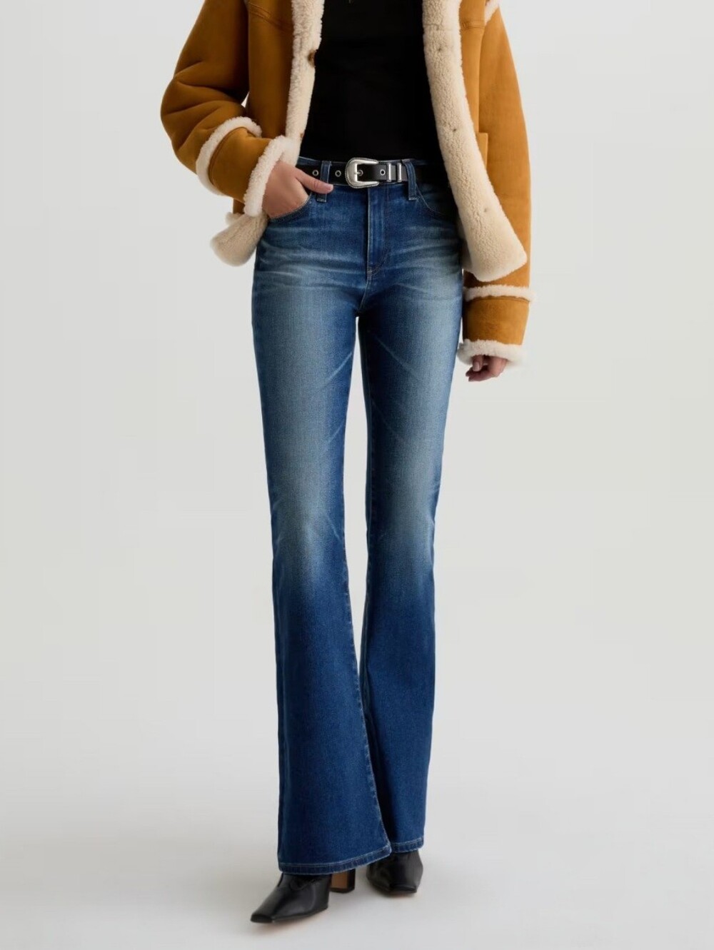 AG Adriano Goldschmied Farrah Boot Mid Rise Japanese Fabric Jeans Size 28